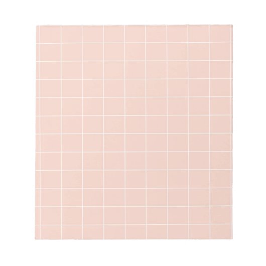 Pink Gingham Geruit Charmant Stijlvol Briefpapier Notitieblok (Voorkant)