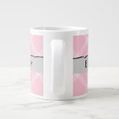 Pink Gingham, Gingham Pattern, Jouw naam Grote Koffiekop (Achterkant)