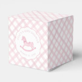 Pink Gingham Girl Baby shower Favoriet Box Bedankdoosjes (Achterkant)
