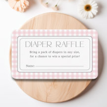Pink Gingham Girl Baby shower Luier Raffle