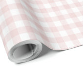 Pink Gingham Girls Party Cadeaupapier (Rol Hoek)