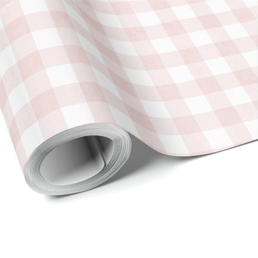 Pink Gingham Girls Party Cadeaupapier (Rol Hoek)