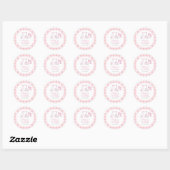 Pink Gingham Golf Girl 1e verjaardag Ronde Sticker (Vel)