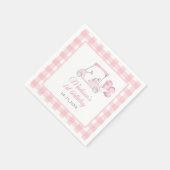 Pink Gingham Golf Girl 1e verjaardag Servet (Hoek)