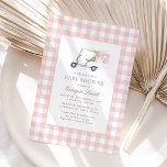 Pink Gingham Golf Girl Baby shower Kaart<br><div class="desc">Nodig vrienden en familie uit om te delen in de vreugde van de komst van uw kleintje met deze elegante uitnodiging voor een baby shower met een golfthema.</div>