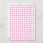 Pink Gingham Golf Verjaardag Par-T-shirt Uitnodigi Kaart (Achterkant)