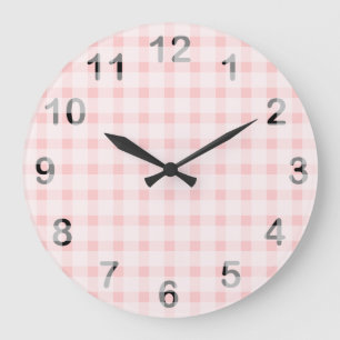 Pink Gingham Grote Klok