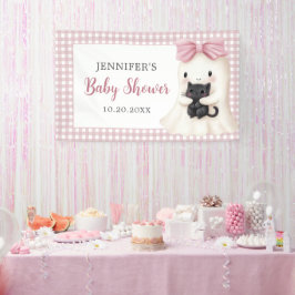Pink Gingham Halloween Ghost Girl Baby shower Spandoek