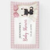 Pink Gingham Halloween Ghost Girl Baby shower Spandoek (Verticaal)