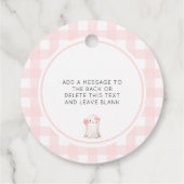 Pink Gingham Happy Halloween Schattige Ghost Bedankjes Labels (Achterkant)
