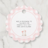 Pink Gingham Happy Halloween Schattige Ghost Bedankjes Labels (Achterkant)