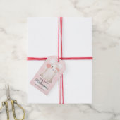 Pink Gingham Happy Halloween Schattige Ghost Cadeaulabel (Met Touw)