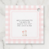 Pink Gingham Happy Halloween Schattige Ghost Favor Bedankjes Labels (Achterkant)