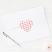 Pink Gingham Hart Sticker (Envelop)