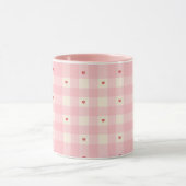 Pink Gingham Hearts Valentine  Mok (Midden)