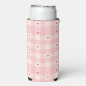 Pink Gingham Hearts Valentine  Seltzer Blikjeskoeler (Seltzer Voorkant)