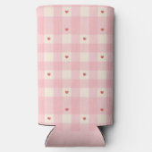 Pink Gingham Hearts Valentine  Seltzer Blikjeskoeler (Achterkant)
