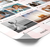 Pink Gingham Hoe oud waren mam en pap foto spel Poster (Hoek)