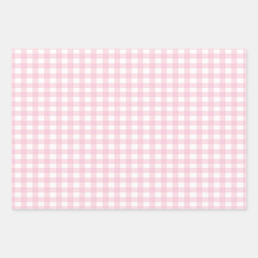 Pink Gingham Inpakpapier Vel (Voorkant 3)