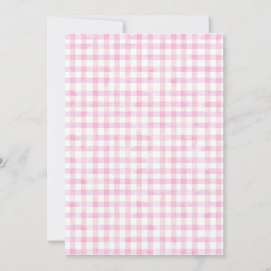 Pink Gingham Kawaii Bun in het Oven Baby shower Kaart (Achterkant)