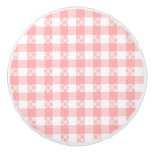 Pink Gingham Keramische Knop (Voorkant)