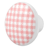 Pink Gingham Keramische Knop (Rechts)