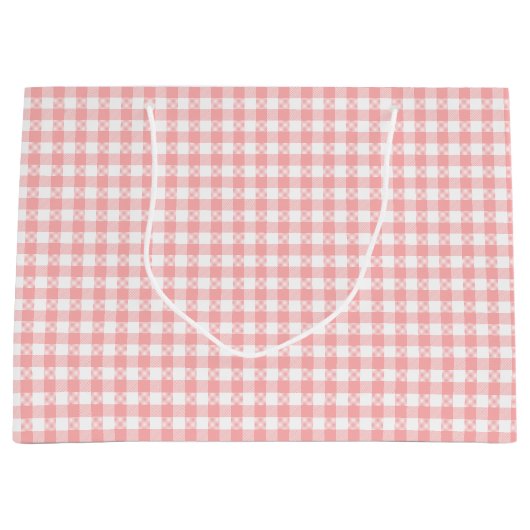 Pink Gingham Large Cadeautasje (Voorkant)