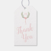 Pink Gingham Laurel Crest Bedankt Labels Cadeaulabel (Voorkant)