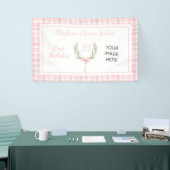 Pink Gingham Laurel Crest Birthday Spandoek (Beurs)