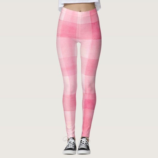 Pink Gingham Leggings (Voorkant)