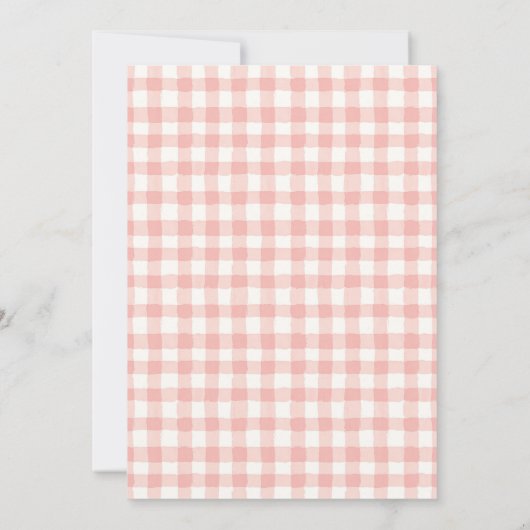 Pink Gingham Little Pumpkin 1e verjaardag Kaart (Achterkant)