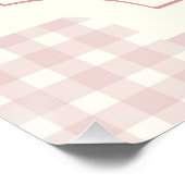 Pink Gingham met Bow-Baby shower Perfect Poster (Hoek)