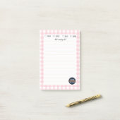Pink Gingham Mitzvah Note (Op bureau)