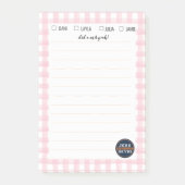 Pink Gingham Mitzvah Note (Voorkant)