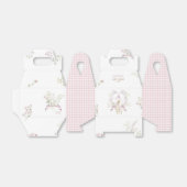Pink Gingham Monogram Peter het Konijn Baby shower Bedankdoosjes (Uitgevouwen)