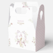 Pink Gingham Monogram Peter het Konijn Baby shower Bedankdoosjes (Geopend)
