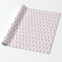 Pink Gingham Notenkraker Ballet Kerstmis Cadeaupapier