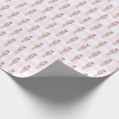 Pink Gingham Notenkraker Ballet Kerstmis Cadeaupapier (Hoek)