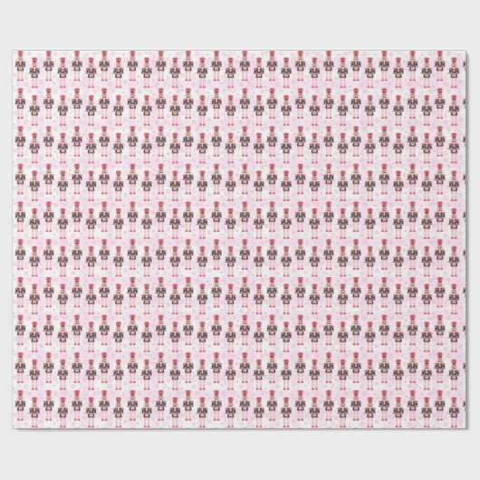 Pink Gingham Notenkraker Ballet Kerstmis Cadeaupapier (Vlak)
