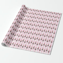 Pink Gingham Notenkraker Ballet Kerstmis Cadeaupapier
