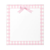 Pink Gingham Notitieblok (Voorkant)