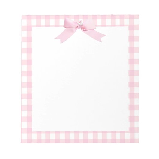 Pink Gingham Notitieblok (Voorkant)