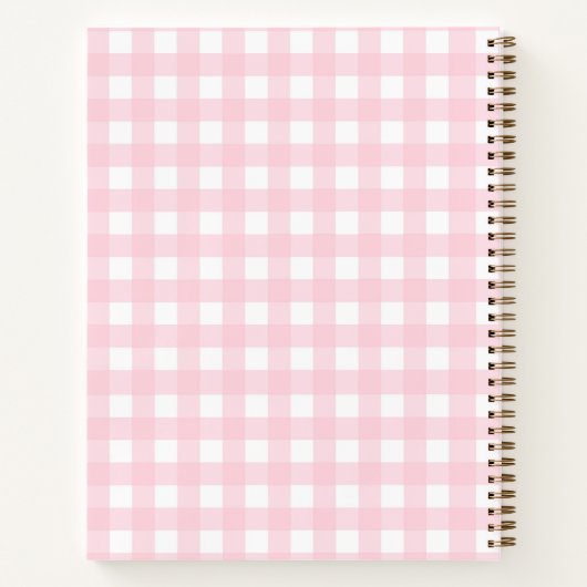 Pink Gingham Notitieboek (Achterkant)