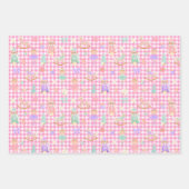 Pink Gingham Nutcracker Birthday Inpakpapier Vel (Voorkant 3)