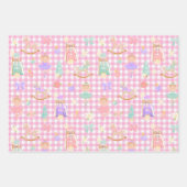 Pink Gingham Nutcracker Birthday Inpakpapier Vel (Voorkant 2)