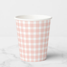 Pink Gingham Paper Cups Papieren Bekers