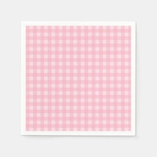 Pink Gingham Paper Napkins Servet (Voorkant)