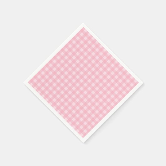 Pink Gingham Paper Napkins Servet (Hoek)