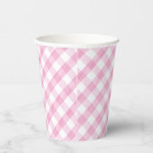 Pink Gingham Papieren Bekers (Rechts)