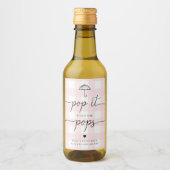 Pink Gingham paraplu Pop het als ze Poppen Wijn Etiket (Voorkant)